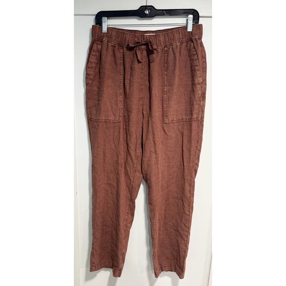 PILCRO Anthropologie Linen Blend Drawstring Pull On Pants Trousers Size S - Picture 2 of 5
